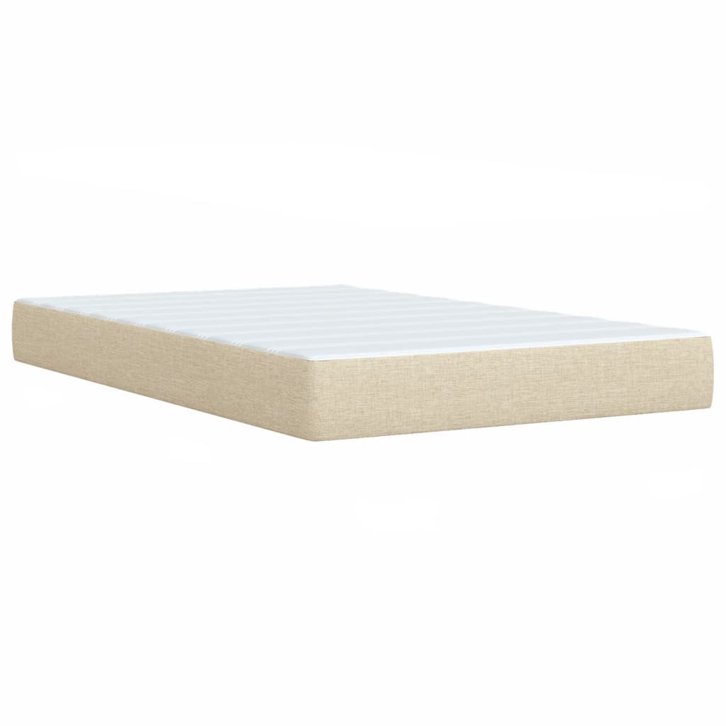 Sommier à lattes de lit avec matelas Crème 90x200 cm Tissu