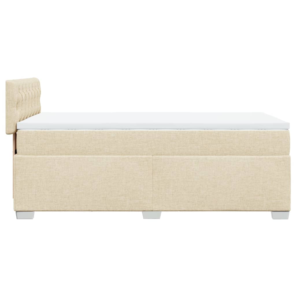 Sommier à lattes de lit avec matelas Crème 90x200 cm Tissu