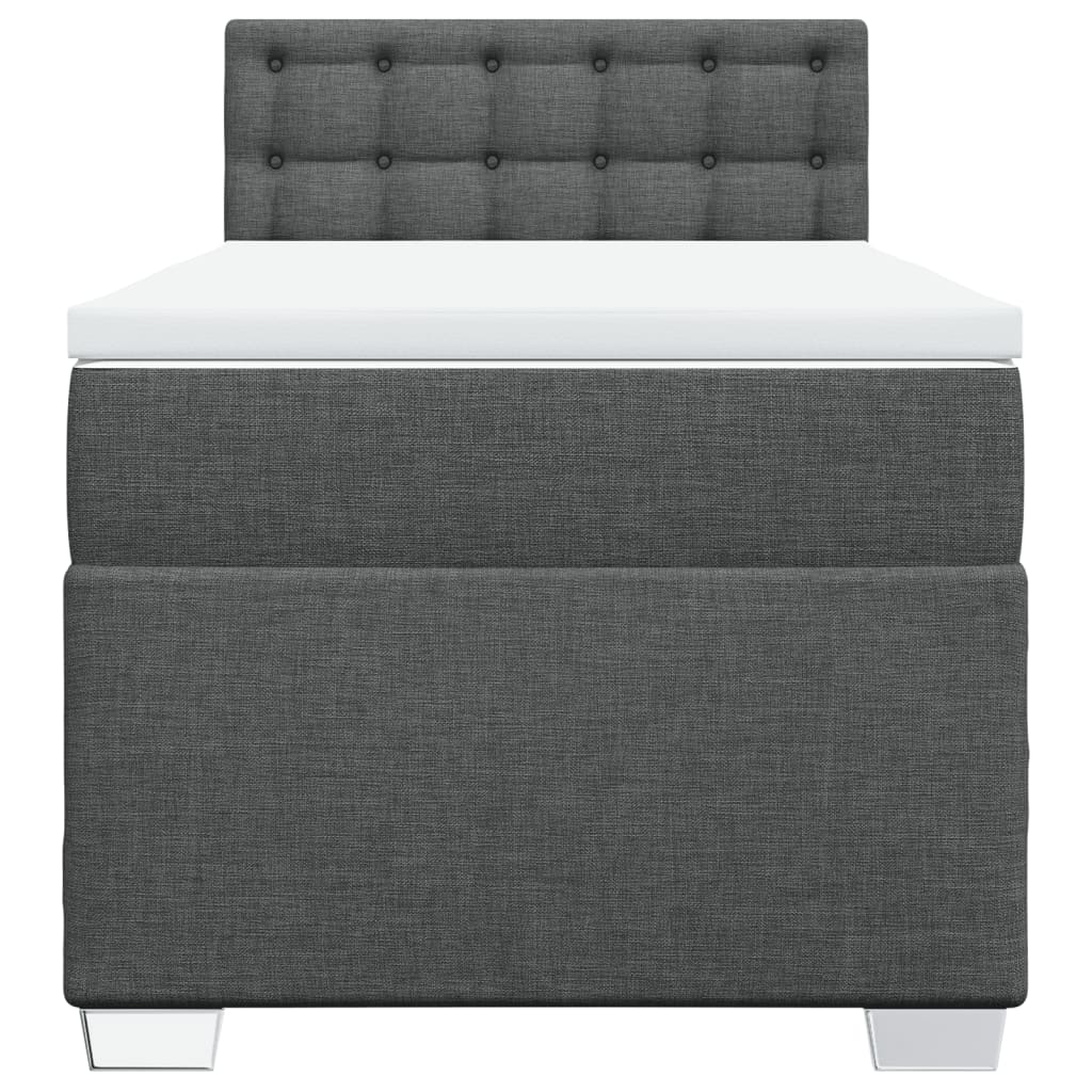 Sommier à lattes de lit avec matelas Gris foncé 90x200 cm Tissu