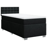 Slatted bed base with mattress Black 90x200 cm Fabric