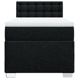 Slatted bed base with mattress Black 90x200 cm Fabric