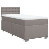 Slatted bed base with mattress Taupe 90x200 cm Fabric