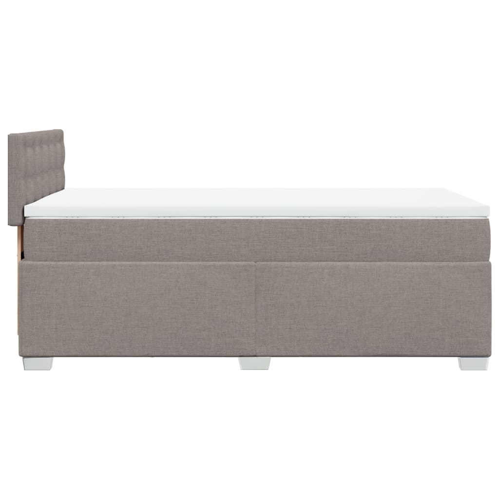 Slatted bed base with mattress Taupe 90x200 cm Fabric