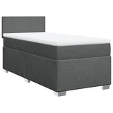 Sommier à lattes de lit avec matelas Gris foncé 100x200cm Tissu