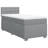 Slatted bed base with mattress Light grey 100x200cm Fabric