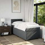 Slatted bed base with mattress Dark grey 100x200cm Fabric