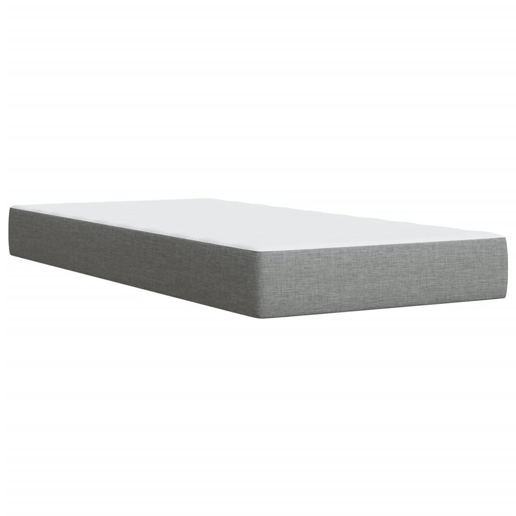 Sommier à lattes de lit avec matelas Gris clair 100x200cm Tissu