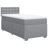 Slatted bed base with mattress Light grey 100x200cm Fabric