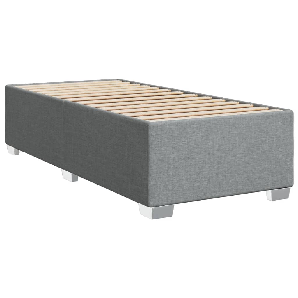 Slatted bed base with mattress Light grey 100x200cm Fabric