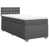 Sommier à lattes de lit avec matelas Gris foncé 100x200cm Tissu