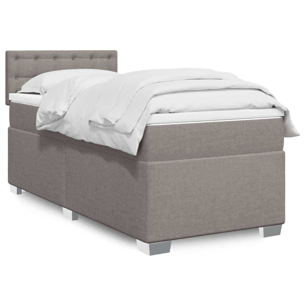 Sommier à lattes de lit avec matelas Taupe 100x200 cm Tissu