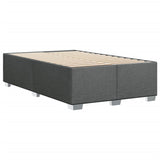 Slatted bed base with dark gray mattress 120x190cm fabric