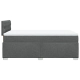 Slatted bed base with dark gray mattress 120x190cm fabric