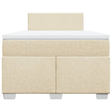 Bed slatted base with mattress Cream 120x200 cm Fabric