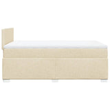 Bed slatted base with mattress Cream 120x200 cm Fabric