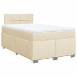 Bed slatted base with mattress Cream 120x200 cm Fabric