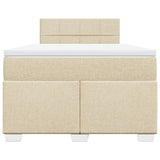 Bed slatted base with mattress Cream 120x200 cm Fabric