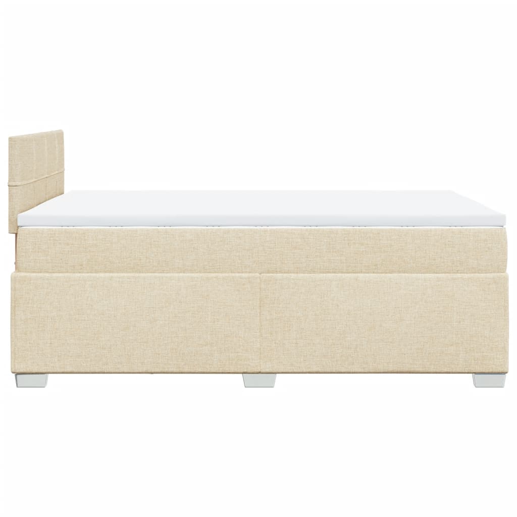 Bed slatted base with mattress Cream 120x200 cm Fabric