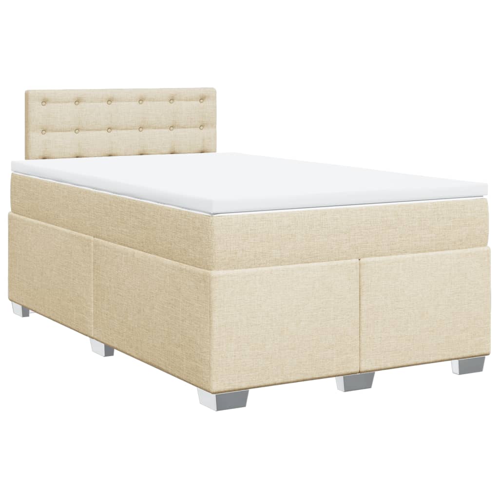 Bed slatted base with mattress Cream 120x200 cm Fabric