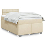 Bed slatted base with mattress Cream 120x200 cm Fabric