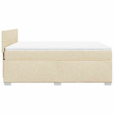 Bed slatted base with mattress Cream 140x190 cm Fabric