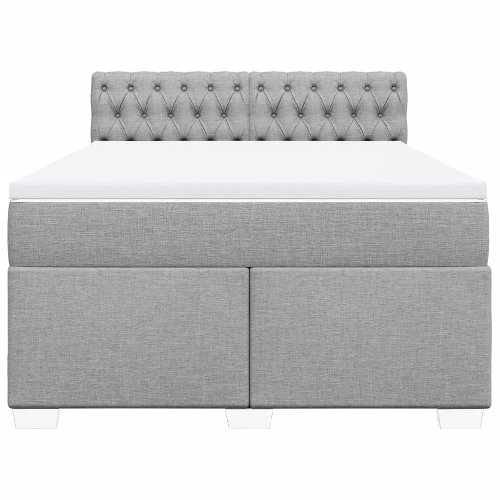 Sommier à lattes de lit avec matelas Gris clair 140x190cm Tissu