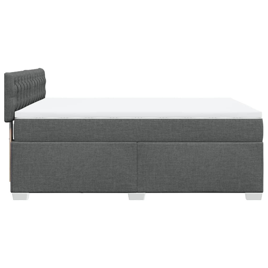 Sommier à lattes de lit avec matelas Gris foncé 140x190cm Tissu