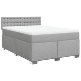 Sommier à lattes de lit avec matelas Gris clair 140x190cm Tissu