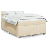 Bed slatted base with mattress Cream 140x200 cm Fabric