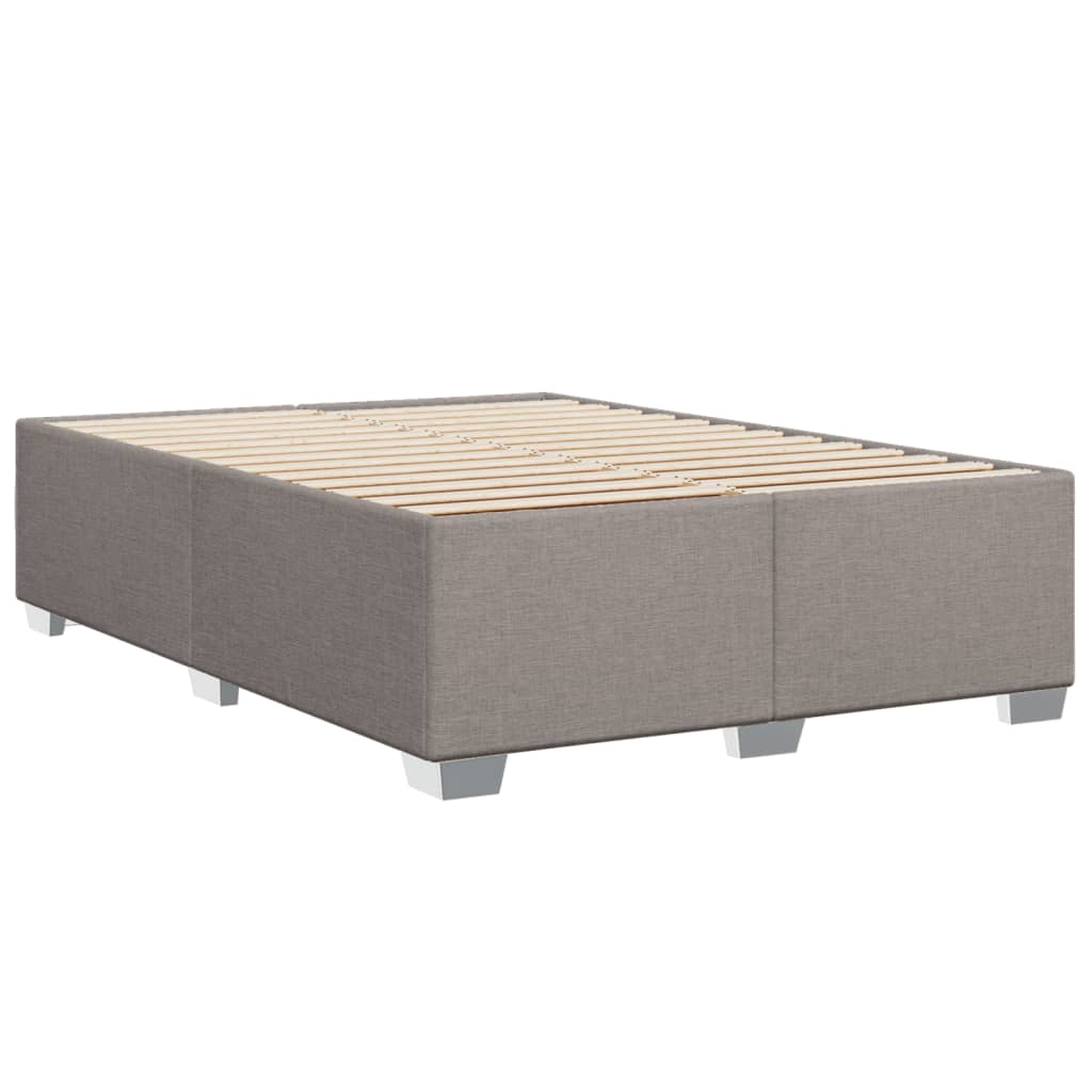 Sommier à lattes de lit avec matelas Taupe 160x200 cm Tissu