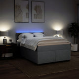 Slatted bed base with mattress Light grey 160x200cm Fabric