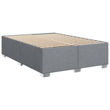 Slatted bed base with mattress Light grey 160x200cm Fabric