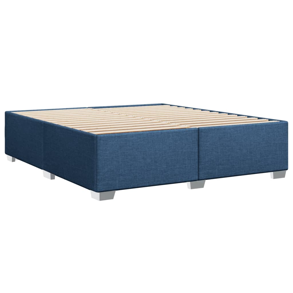 Slatted bed base with mattress Blue 180x200 cm Fabric