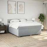 Slatted bed base with mattress Light grey 180x200cm Fabric