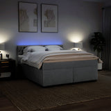 Slatted bed base with mattress Light grey 180x200cm Fabric