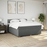 Slatted bed base with mattress Dark grey 180x200cm Fabric