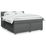 Slatted bed base with mattress Dark grey 180x200cm Fabric