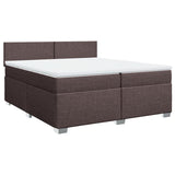 Slatted bed base with mattress Dark brown 200x200 cm