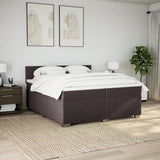 Slatted bed base with mattress Dark brown 200x200 cm