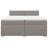 Sommier à lattes de lit avec matelas Taupe 200x200 cm Tissu