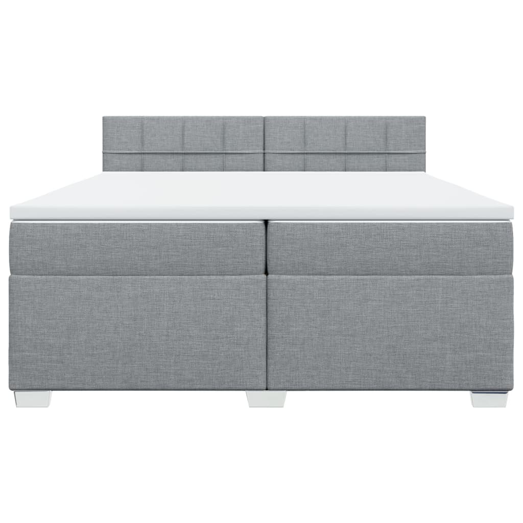 Sommier à lattes de lit avec matelas Gris clair 200x200cm Tissu