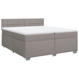 Sommier à lattes de lit avec matelas Taupe 200x200 cm Tissu