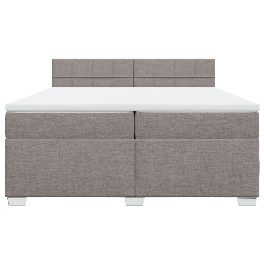 Sommier à lattes de lit avec matelas Taupe 200x200 cm Tissu