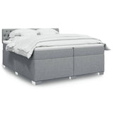 Sommier à lattes de lit avec matelas Gris clair 200x200cm Tissu