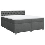 Sommier à lattes de lit avec matelas Gris foncé 200x200cm Tissu