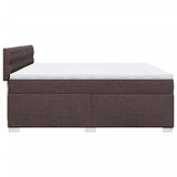 Slatted bed base with mattress Dark brown 200x200 cm