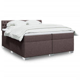 Slatted bed base with mattress Dark brown 200x200 cm