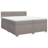 Sommier à lattes de lit avec matelas Taupe 200x200 cm Tissu