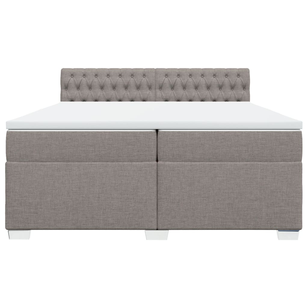 Sommier à lattes de lit avec matelas Taupe 200x200 cm Tissu