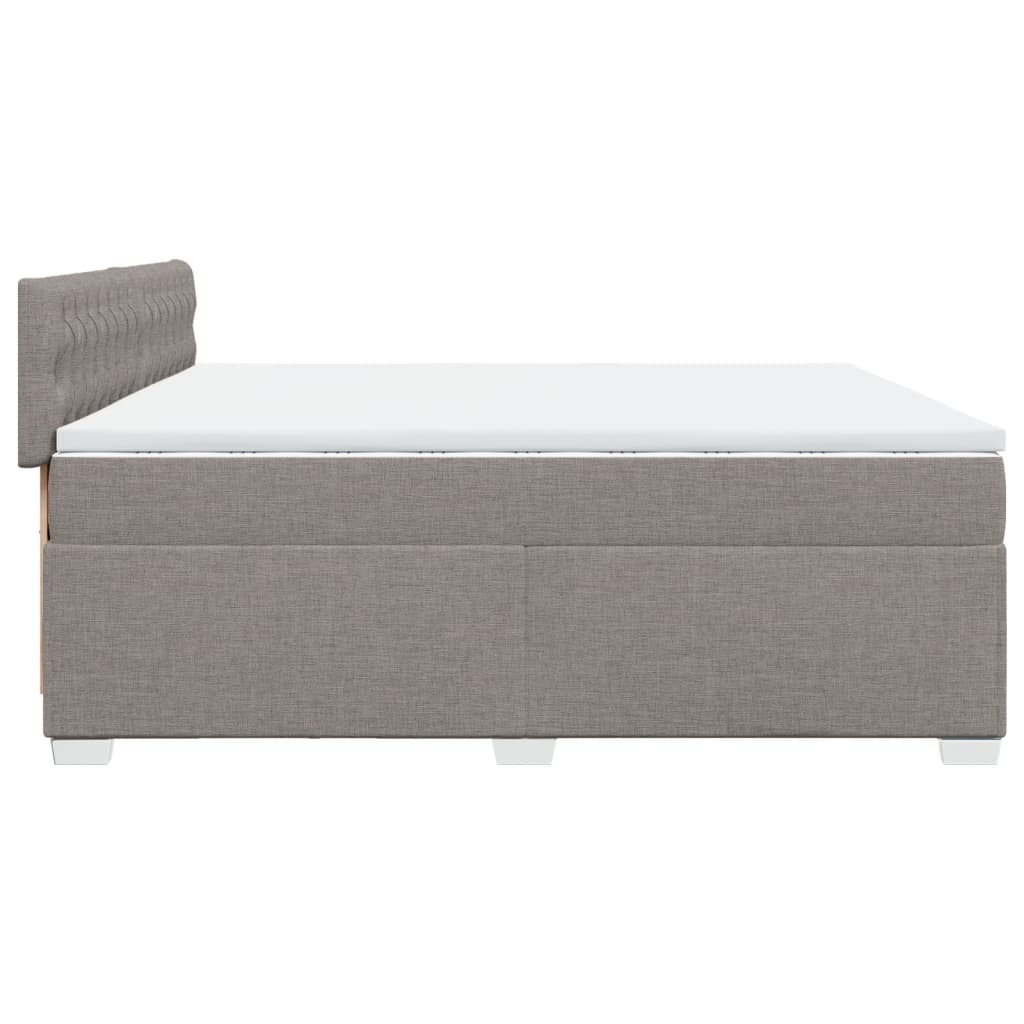 Sommier à lattes de lit avec matelas Taupe 200x200 cm Tissu